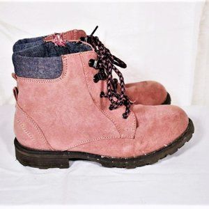 Austin Trading Co. Pink Faux Suede Hiking Boots, New, Sz 6